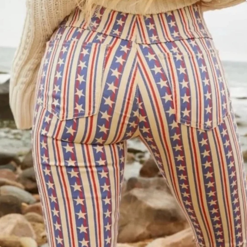 Free People We the free Stars & Stripes Penny 4th of July American Flag flares